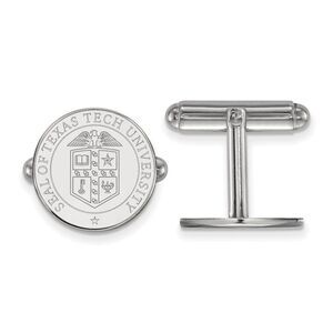 Sterling Silver Texas Tech University Crest Cuff Links